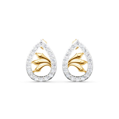 Calla Lily Teardrop Diamond Earrings