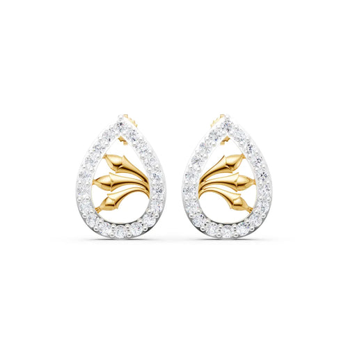 Calla Lily Teardrop Diamond Earrings