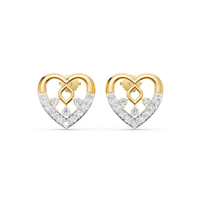 Zia Tiara Heart Diamond Earrings