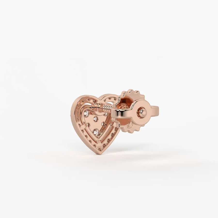 Amorette Cluster Heart Diamond Stud Earrings