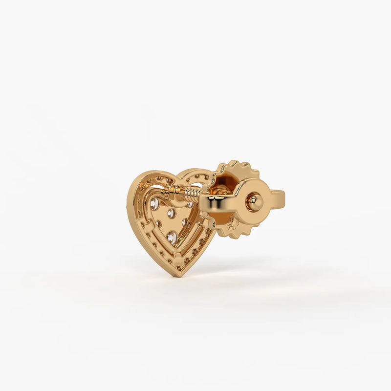 Amorette Cluster Heart Diamond Stud Earrings