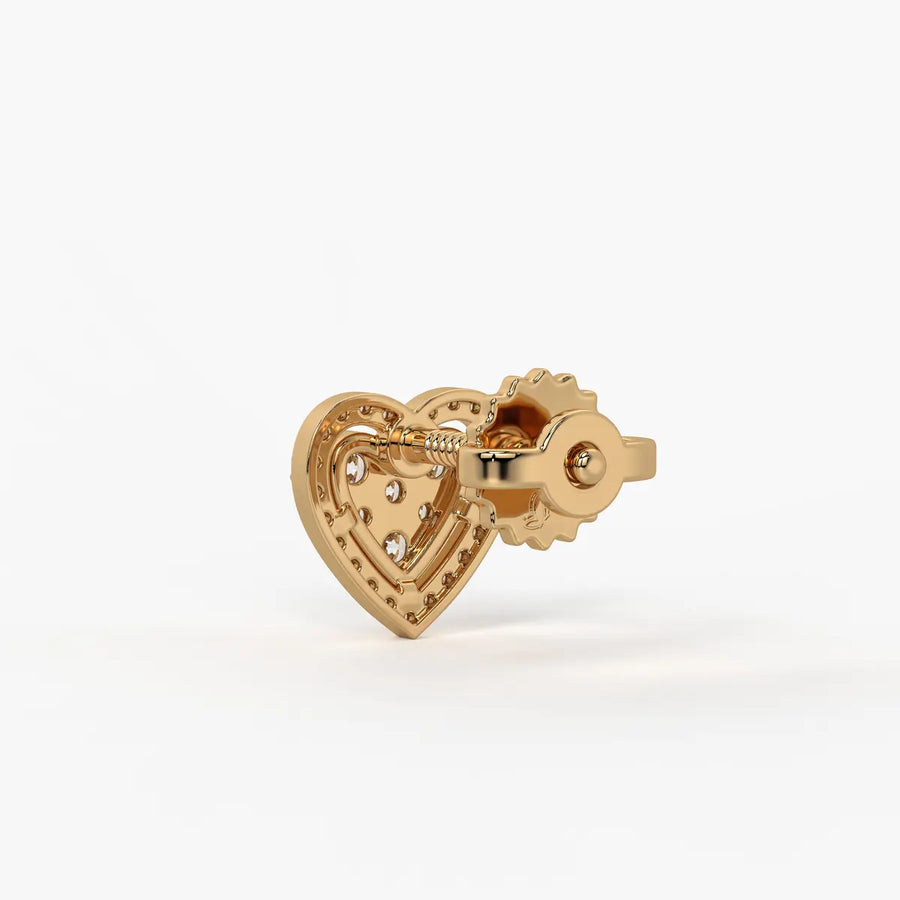 Amorette Cluster Heart Diamond Stud Earrings