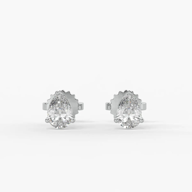 Aurevia Pear Diamond Solitaire Stud Earrin