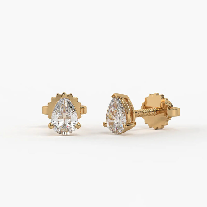 Aurevia Pear Diamond Solitaire Stud Earrin