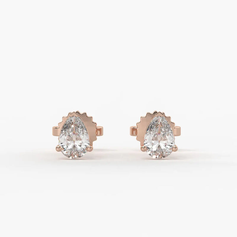Aurevia Pear Diamond Solitaire Stud Earrin