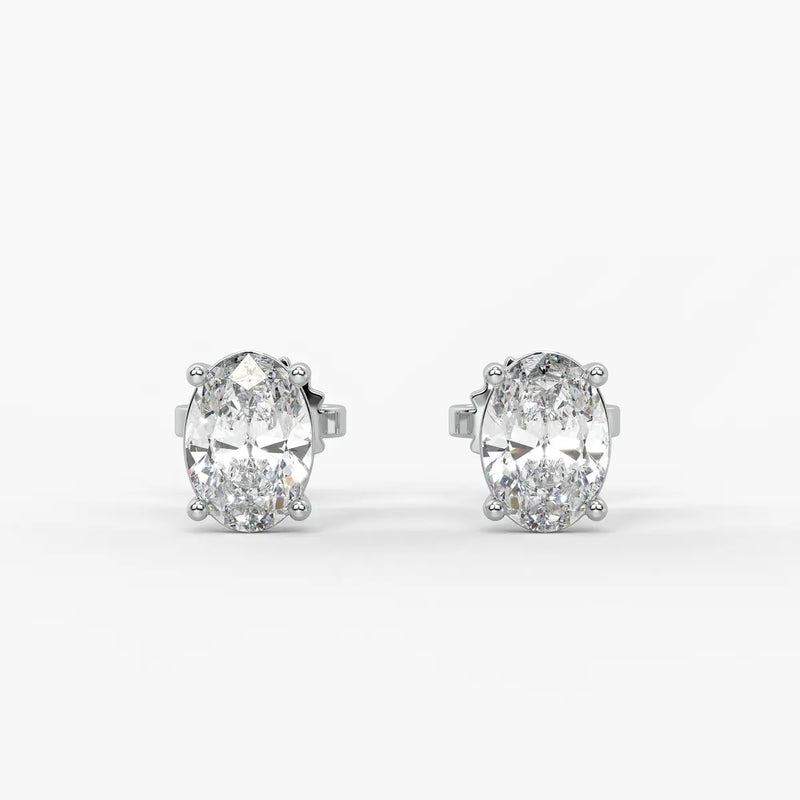 Ovalisse Diamond Solitaire Stud Earrings