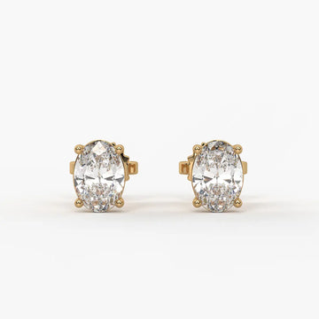 Ovalisse Diamond Solitaire Stud Earrings
