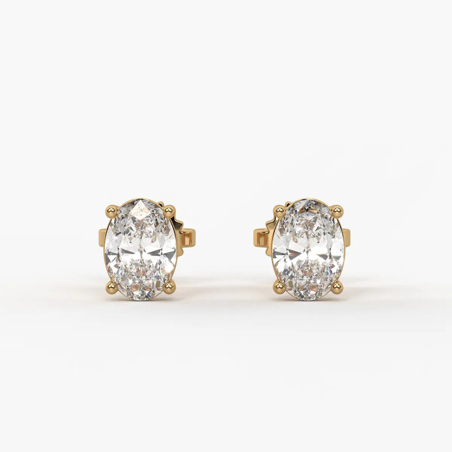 Ovalisse Diamond Solitaire Stud Earrings