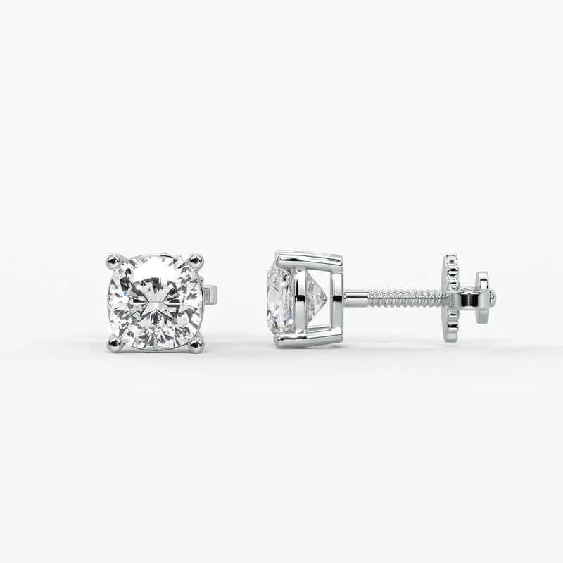 Lunessa Cushion Diamond Solitaire Stud Earrings