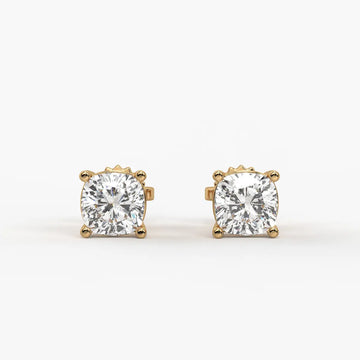 Lunessa Cushion Diamond Solitaire Stud Earrings