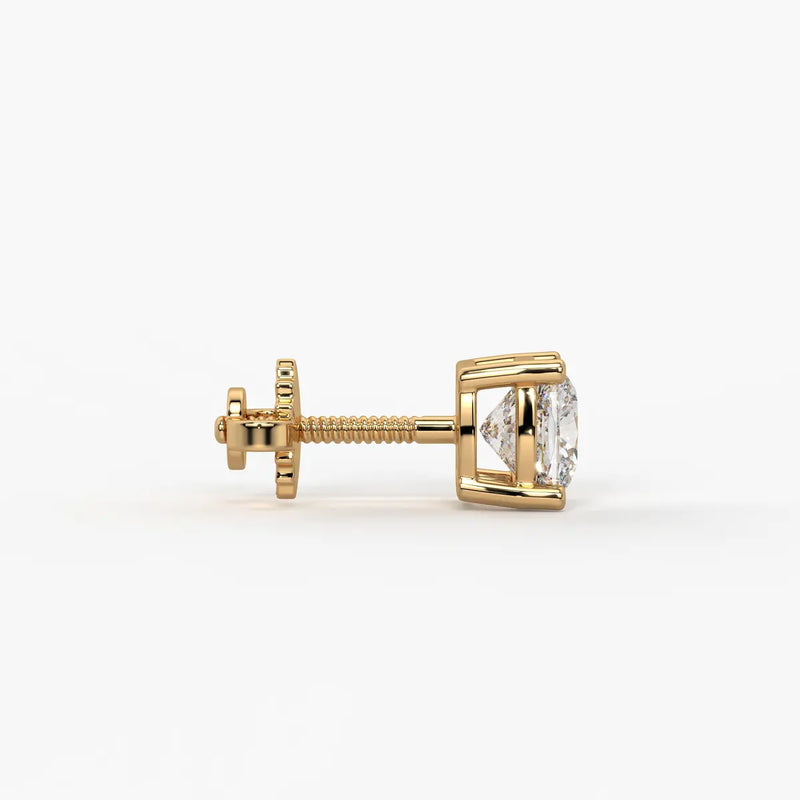 Lunessa Cushion Diamond Solitaire Stud Earrings
