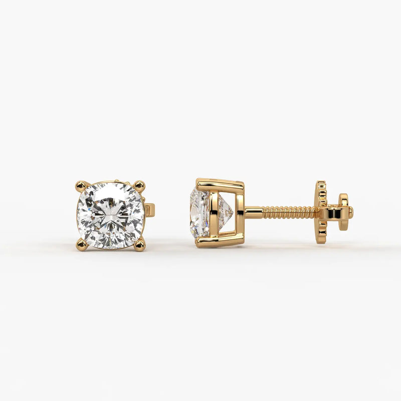 Lunessa Cushion Diamond Solitaire Stud Earrings