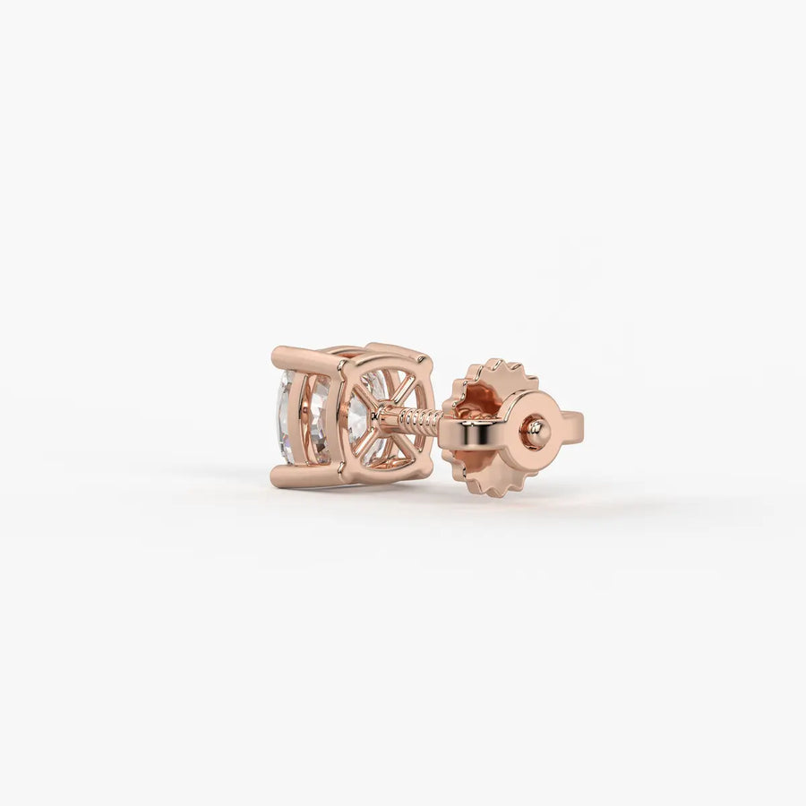 Lunessa Cushion Diamond Solitaire Stud Earrings