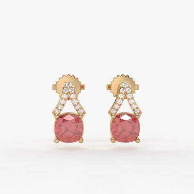 Zirelle Blush Cushion Drop Earrings