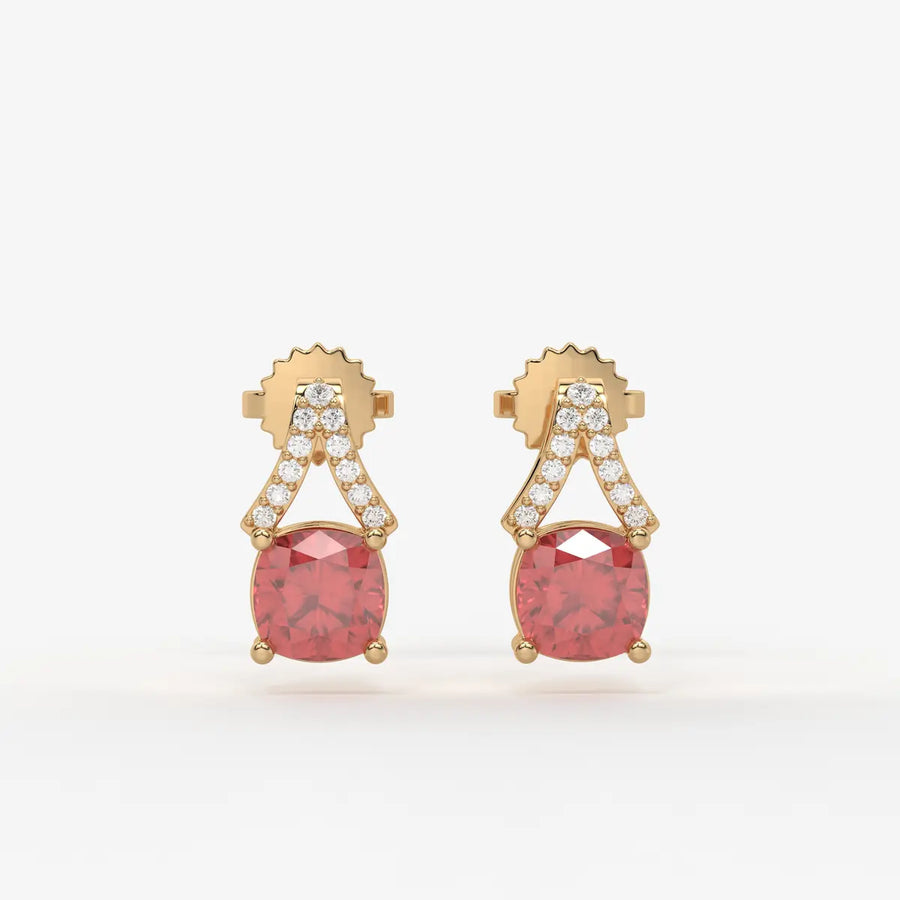 Zirelle Blush Cushion Drop Earrings