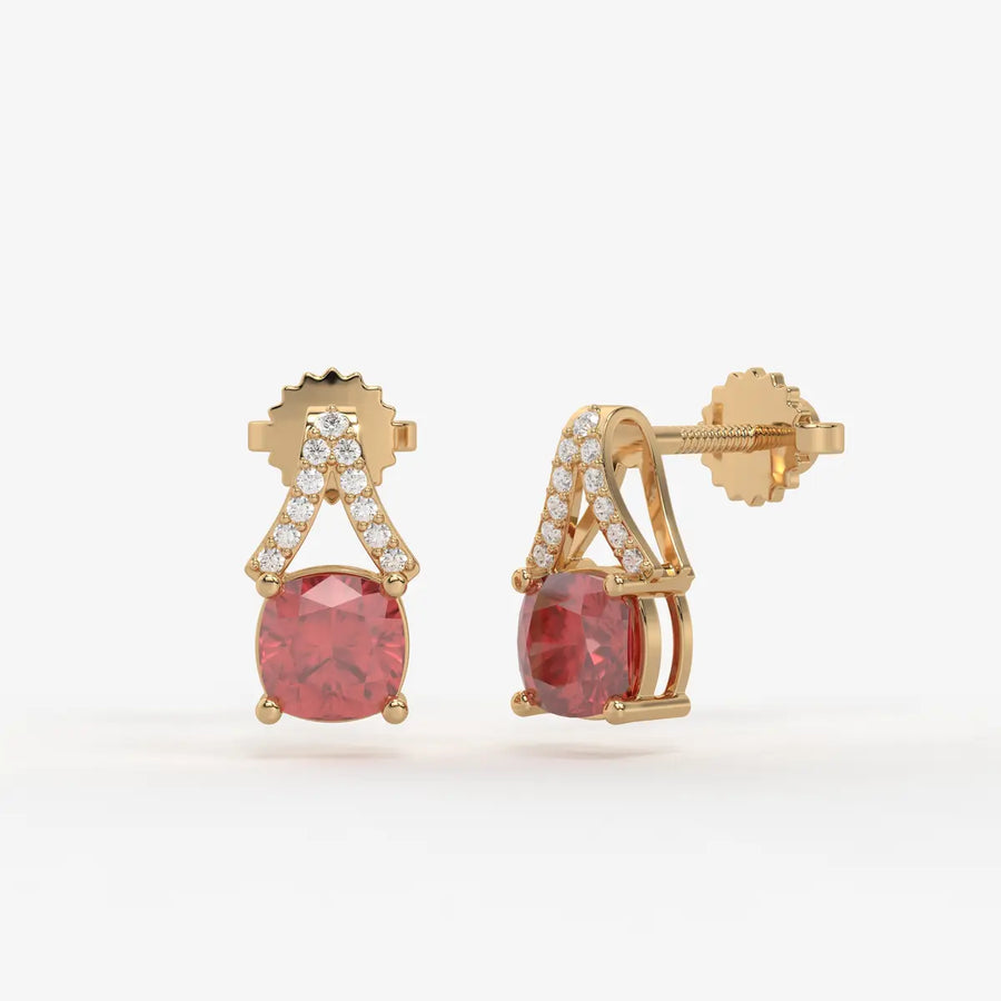 Zirelle Blush Cushion Drop Earrings