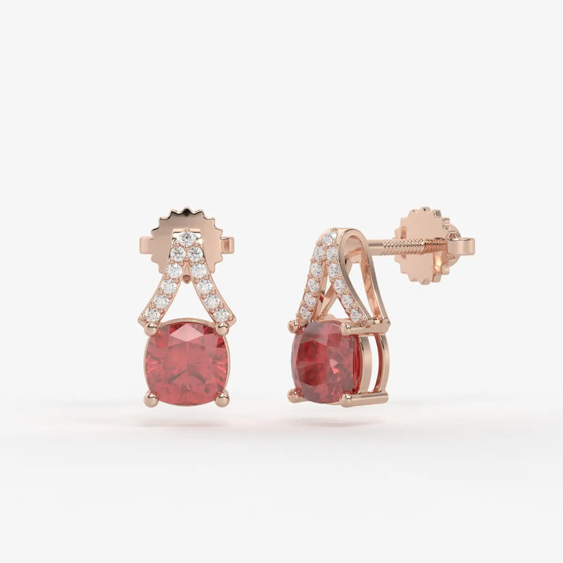 Zirelle Blush Cushion Drop Earrings